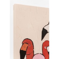 Tableau Touched Flamingo Meeting 90x120cm