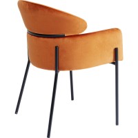 Chair with Armrest Alexia Velvet Orange
