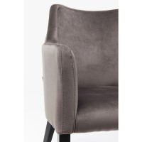 Chair with Armrest Black Mode Velvet Grey