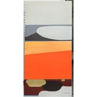 Quadro incorniciato Abstract Shapes arancione 73x1