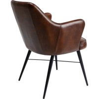 Chair with Armrest Rumba Leather Brown