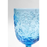 Verre à vin Ice Flowers bleu