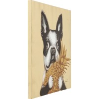 Tableau Touched Dog with Pineapple 80x80cm