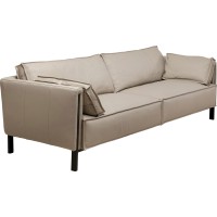 Sofa 3-Sitzer Victor Leder Grau 233cm