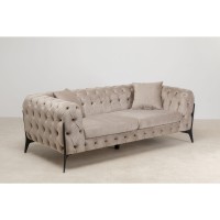 Sofa Bellissima 2-Seater Velvet Beige 200cm