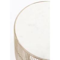Table d appoint Beam marbre blanc-laiton Ø32cm
