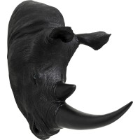 Decorazione da parete Rhino Head Antique nero 22x4