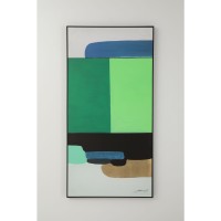 Gerahmtes Bild Abstract Shapes Grün 73x143cm