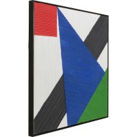 Canvas Picture Art Triangles Blue 100x100cm