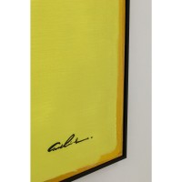 Framed Picture Abstract Shapes Yellow 113x113cm