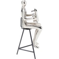 Tischuhr Sitting Man Silber 12x31cm