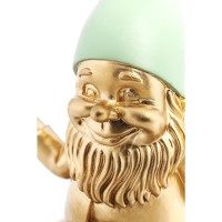 Figurine décorative Zwerg Meditation doré vert 19c
