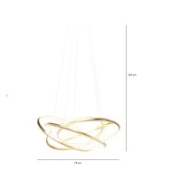 Lampadario Saturn LED oro grande