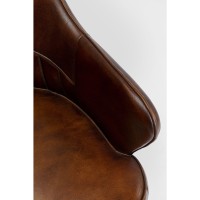 Chair with Armrest Rumba Leather Brown