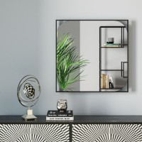 Specchio da parete Bonita nero 81x81cm