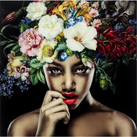 Image Verre Pretty Flower Woman 100x100