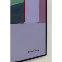 Framed Picture Abstract Shapes Purple 113x113cm