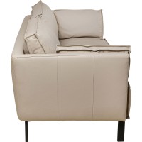 Sofa 3-Seater Victor Leather Grey 233cm