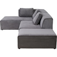 Corner Sofa Infinity Ottomane Cord Grey Left