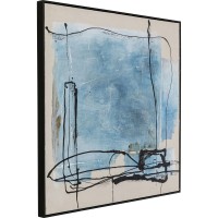 Framed Picture Dust Blue 100x100cm