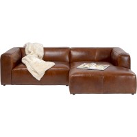 Corner Sofa Cubetto Leather Brown