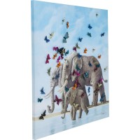 Bild Touched Elefants with Butterflies 120x120cm
