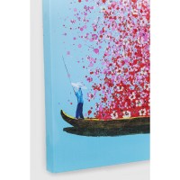 Bild Touched Flower Boat Blau Pink 80x100cm