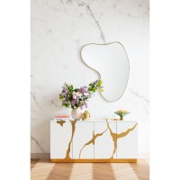 Wall Mirror Shape Brass 110x120cm