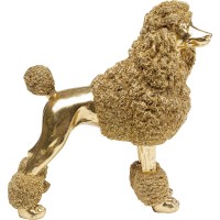 Figurine décorative Mrs Poodle doré 34cm