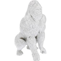 Deco Figurine Shiny Gorilla Silver 80cm