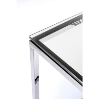 Console Laser Silver Clear Glass 120x40cm