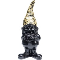 Deco Figurine Gnome Standing Black Gold 46cm