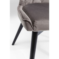 Chaise Black Marshall velours gris