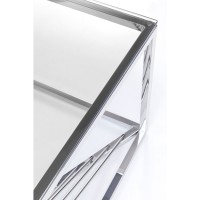 Table basse Laser argenté - verre clair 120x60cm