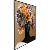 Framed Picture Flower Hair 120x120cm