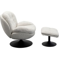 Fauteuil pivotant + repose-pieds Stanford