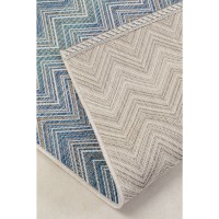 Outdoor Carpet Zigzag Blue 160x230cm