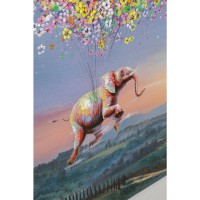 Leinwandbild Flying Elephant At Night 120x160cm