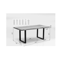 Table Harmony noir 180x90cm