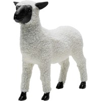 Figura decorativa Happy Sheep Wool bianco 28cm