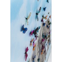 Image Touched Éléphants avec Butterflies 120x120cm