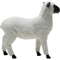 Deko Figur Happy Sheep Wool Weiß 28cm
