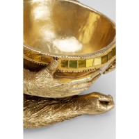 Deco Figurine Holding Bowl Gold 41cm