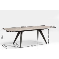 Extension Table Amsterdam Dark 160(40+40)x90cm