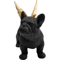 Figura decorativa Angel Dog nero 25cm