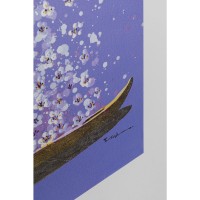 Canvas Flower Boat Purple White 120x160cm