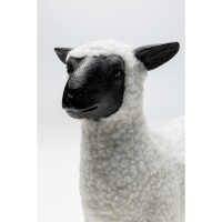 Deco Figurine Happy Sheep Wool White 28cm