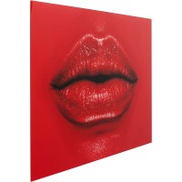 Glasbild Red Lips 120x80cm