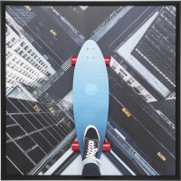 Gerahmtes Bild Skyline Skater 149x149cm