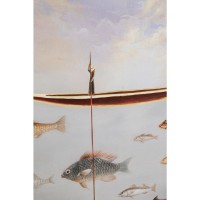 Framed Picture Cloud Fisherman Boat 60x120cm